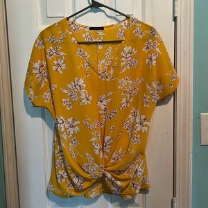 Yellow floral blouse